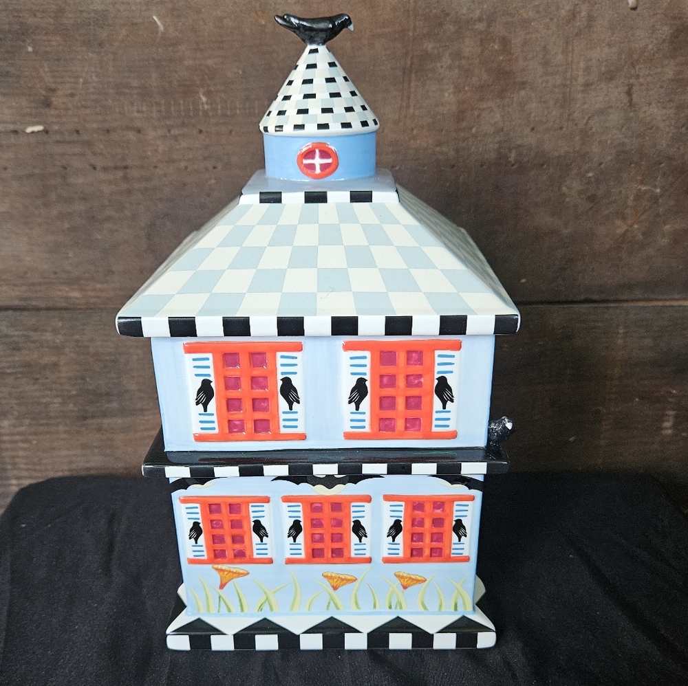 Mackenzie Childs Spooky House Halloween Cookie Jar - Picture 3 of 11